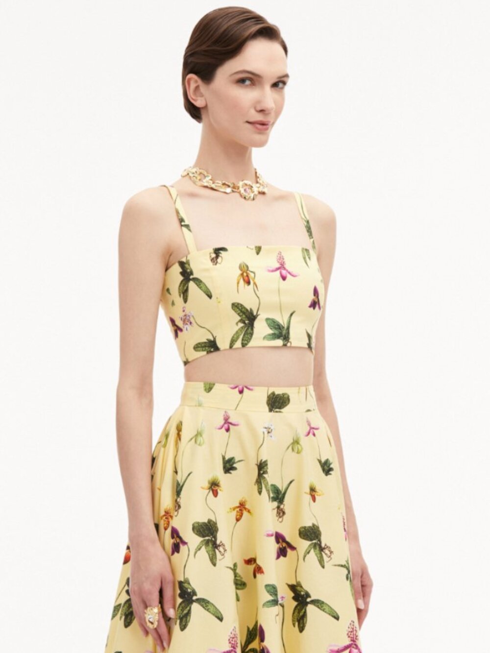 Oscar De La Renta Orchid Cotton Poplin Cropped Tank Size 2/XS Style 25RN728SOL - Picture 4 of 6